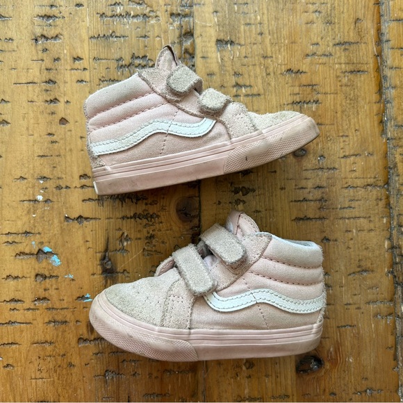 Vans Other - Vans Kids Pink High-Top Sneakers Size 6